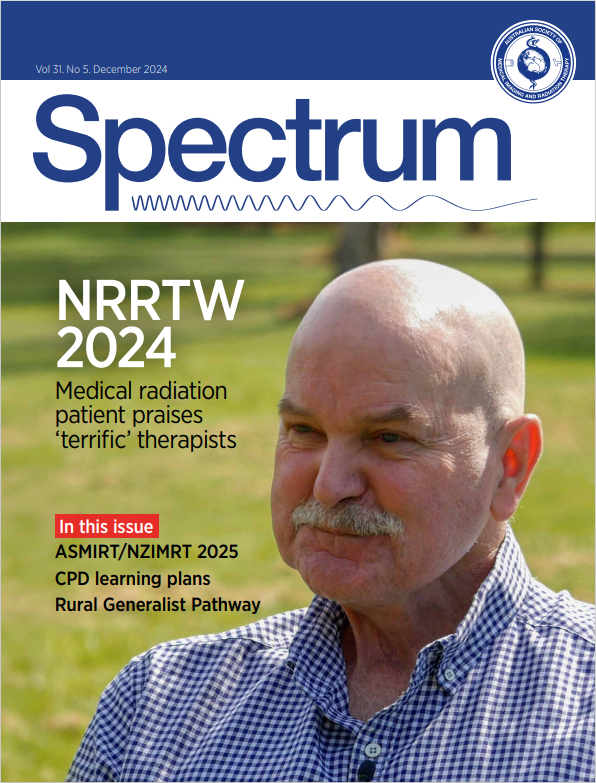 The front cover of the December 2024 issue of Spectrum, with head and neck cancer survivor, Ron Bongetti, on the front cover.